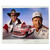Lithograph Signed By Richard  Petty & Rick Bickle