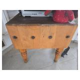 Antique Butcher Block Table