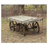 Antique Railroad Style Cart with Iron Spoke Wheels