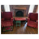 Matching Red Upholstered Recliners