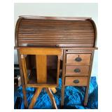 Child’s Roll top Desk with Matching Swivel Chair 