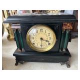 Black Pillar Mantle Clock
