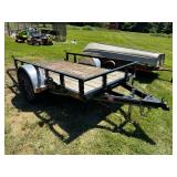 JP Trailers Model 608 with Drop Gate, Ready Rails, Bull Dog jack, Single Axle 