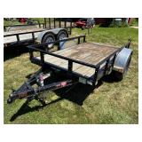JP Trailers Model 608 with Drop Gate, Ready Rails, Bull Dog jack, Single Axle 