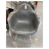 #525 Vintage Herman Miller Fiberglass Arm Shell Chairs (Elephant Grey)