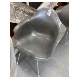 #526 Vintage Herman Miller Fiberglass Arm Shell Chairs (Elephant Grey)