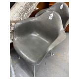 #527 Vintage Herman Miller Fiberglass Arm Shell Chairs (Elephant Grey tiny chip on left front
