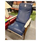 #530 Mid-Century 1960s   Scandinavian Lounge Chair by Milo Baughman (blue vinyl upholstery)