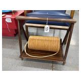 #531 Lot of 2 Incl. Nasco Yugoslavia A Frame Foldable Magazine Rack, MCM Cylindrical Hanging Lamp