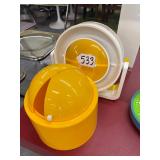#533 Lot of 2 Incl. MCM Observatory "Dome Master" Ice Bucket, 1970s Clairol Lighted Make-up Mirror