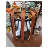 #537 Mid Century Hanging Cage Danish Cage Lamp
