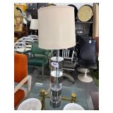 #541 Large Chrome and Lucite Mid Century Lamp