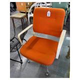 #544 Orange Fabric Rolling Steelcase Office Chair