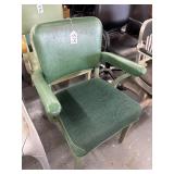 #575 Steelcase Vinyl and Fabric Industrial Office Chair with Steel Legs