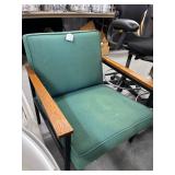 #577 Mid Century Mad Men Teal Sleek Chair with Tapered arms