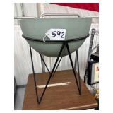 #592 Large Retro Sage-Green Atomic Planter
