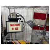 #594 Hardware "Darkroom in Use" Light Up Sign & OC White Lights Industrial Lamp