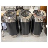 #601 (3) Vilagrasa Stainless Steel Pillar Style Modern Trash Cans