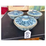 #605 Lot of 3 J. T Abernathy large Stoneware Ramekins