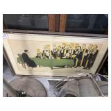 #618 Framed Lithograph (Passing the Bar) by Adrian Barrere- Hung in the Oof M Graduate Art Library