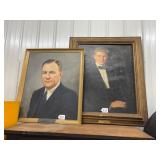#620-#621 Large Framed Oil Panting of Jon Abram Van Den Broek Professor of Engineering Mechanics