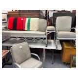 #631 Vintage MCM Aluminum Glider/Daybed & (2) Chairs by J.R. Bunting Glider Co. with side tables