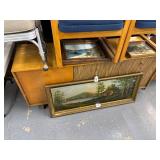 #634 MCM Oak Side Board Cabinet With 3 Door and Shelfs Inside
