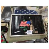 #639 Lady Liberty Tray & American Flag Blanket