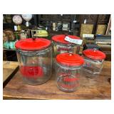 #408 Lot of 4 Peanut Jars Incl. Gordons, Toms & Lances