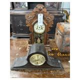 #445 Lot of 2 Incl. Mantle Clock & Gingerbread Clock