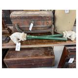 #445 Lot of 2 Horsehead Hitching Posts