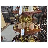 #452 Brass Lighting Fixtures & Glass Shades 