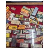 #1701 Fishing Display Case full of Tackle, Original Boxes, etc. 