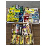 #1734 Choice on Fishing Lure and tackle Related shelf inc. NIP etc.