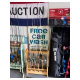#1743 Rod stand & vintage fishing rods Incl. True Temp, Stilstar etc.