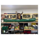 #1755 Green Old Town Pack Fishing Canoe with Paddles