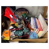 #1777 Fun Fishing Lot incl. Books, Signs, Telescoping Rods, etc.