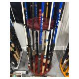 #1790 Fishing Rod & Reels Group with Rotating Stand #2