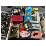 #1715 Box lot of Vintage Fishing Reel inc. Freedom Fisher, DAIWA Reel
