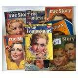 #64 Lot of vintage magazines signed by Zoe Mozert Including  True Confessions & True Story