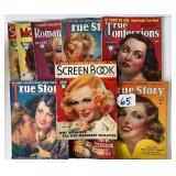 #65 Lot of vintage magazines signed by Zoe Mozert Including  Romantic Story & True Story