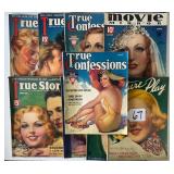 #67 Lot of vintage magazines signed by Zoe Mozert Including  True Confessions & Movie Story