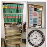 Lot #83 Misc Office Related Group: Clock, Shelving