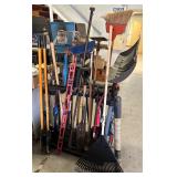 Lot #10 Large Yard Tool Lot incl. Brooms, Shovel