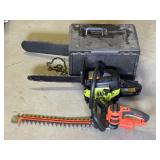 Lot #8 Poulan P3816 Chain Saw & B&D Trimmer