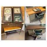 Lot #81 Office Furniture Group #2: 3 Oak Top Desks