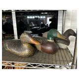#1363 Lot of 3 Duck Decoys Incl. Mallard Hen, Mallard Drake, & Canvasback Hen