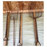 Antique Farm Tools: Hay Rake, Pitch Forks, etc.