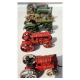 Collection of Antique Cast Iron Toy Tractors