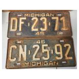 1946 & 1949 Michigan License Plates